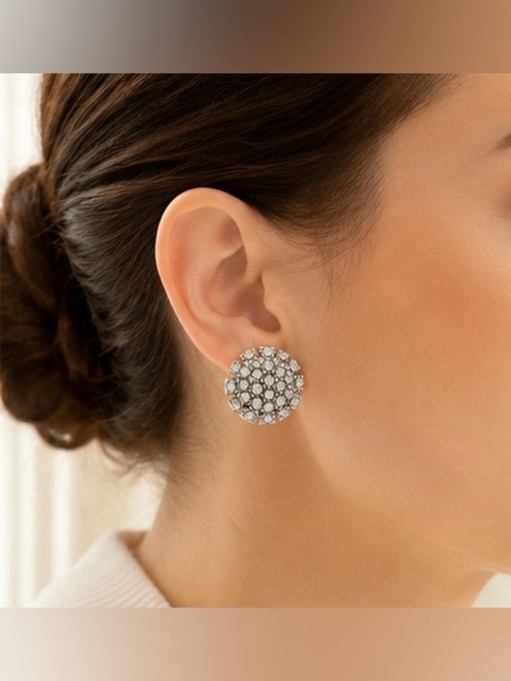 🩶Vintage Rhinestone Cluster Statement Earrings🩶